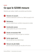Charger l'image dans la galerie, Les mesures disponibles sur le multimètre ANENG SZ308
